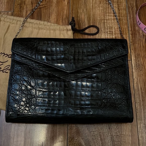Carlos Falchi Handbags - Carlos Falchi Crocodile Clutch or Shoulder Bag